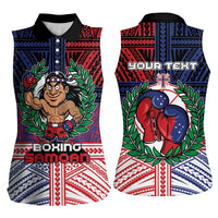 Personalised Samoa Boxing Women Sleeveless Polo Shirt Samoan Boxer Funny Style DT05 - Polynesian Pride