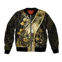 Personalised Niue Bomber Jacket Niuean Crab Waves Style