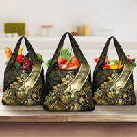 Niue Grocery Bag Niuean Crab Waves Style DT05 3-pack One Size Gold - Polynesian Pride