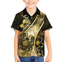 Personalised Niue Kid Hawaiian Shirt Niuean Crab Waves Style