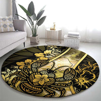 Niue Round Carpet Niuean Crab Waves Style