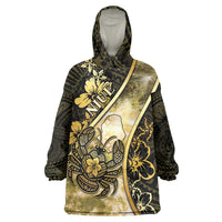 Personalised Niue Wearable Blanket Hoodie Niuean Crab Waves Style