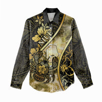 Personalised Niue Women Casual Shirt Niuean Crab Waves Style