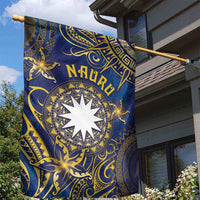 Nauru Garden Flag Hibiscus Polynesian Tribal Pattern