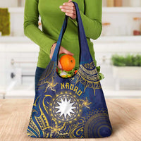 Nauru Grocery Bag Hibiscus Polynesian Tribal Pattern