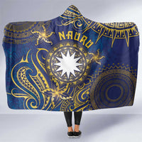 Nauru Hooded Blanket Hibiscus Polynesian Tribal Pattern