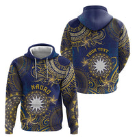 Personalised Nauru Hoodie Hibiscus Polynesian Tribal Pattern