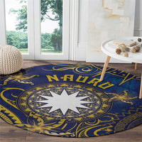 Nauru Round Carpet Hibiscus Polynesian Tribal Pattern