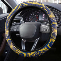 Nauru Steering Wheel Cover Hibiscus Polynesian Tribal Pattern