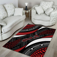 Aotearoa New Zealand Native Birds Map Area Rug Silver Fern Tribal Pattern DT05 - Polynesian Pride
