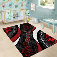 Aotearoa New Zealand Native Birds Map Area Rug Silver Fern Tribal Pattern DT05 - Polynesian Pride