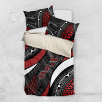 Aotearoa New Zealand Native Birds Map Bedding Set Silver Fern Tribal Pattern DT05 US Twin 172cm x 218cm Red - Polynesian Pride