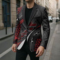 Aotearoa New Zealand Native Birds Map Blazer Silver Fern Tribal Pattern DT05 - Polynesian Pride