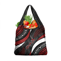Aotearoa New Zealand Native Birds Map Grocery Bag Silver Fern Tribal Pattern DT05 1-pack One Size Red - Polynesian Pride