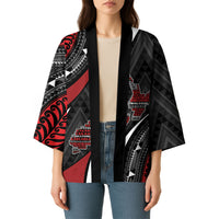 Aotearoa New Zealand Native Birds Map Kimono Silver Fern Tribal Pattern DT05 - Polynesian Pride