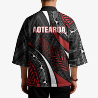 Aotearoa New Zealand Native Birds Map Kimono Silver Fern Tribal Pattern DT05 - Polynesian Pride