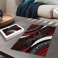 Aotearoa New Zealand Native Birds Map Puzzle Silver Fern Tribal Pattern DT05 - Polynesian Pride