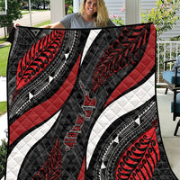 Aotearoa New Zealand Native Birds Map Quilt Silver Fern Tribal Pattern DT05 Red - Polynesian Pride