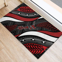 Aotearoa New Zealand Native Birds Map Rubber Doormat Silver Fern Tribal Pattern DT05 - Polynesian Pride