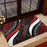 Aotearoa New Zealand Native Birds Map Rubber Doormat Silver Fern Tribal Pattern DT05 - Polynesian Pride