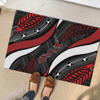 Aotearoa New Zealand Native Birds Map Rubber Doormat Silver Fern Tribal Pattern DT05 - Polynesian Pride