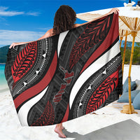 Aotearoa New Zealand Native Birds Map Sarong Silver Fern Tribal Pattern DT05 One Size 44 x 66 inches Red - Polynesian Pride