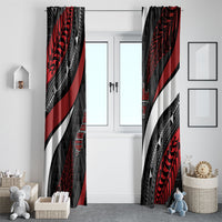 Aotearoa New Zealand Native Birds Map Window Curtain Silver Fern Tribal Pattern DT05 - Polynesian Pride