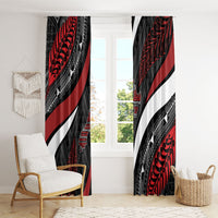 Aotearoa New Zealand Native Birds Map Window Curtain Silver Fern Tribal Pattern DT05 - Polynesian Pride