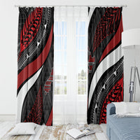 Aotearoa New Zealand Native Birds Map Window Curtain Silver Fern Tribal Pattern DT05 - Polynesian Pride
