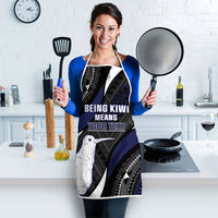Personalised New Zealand Kiwi Apron Silver Fern Tribal Pattern DT05 - Polynesian Pride