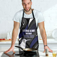 Personalised New Zealand Kiwi Apron Silver Fern Tribal Pattern DT05 - Polynesian Pride