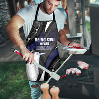 Personalised New Zealand Kiwi Apron Silver Fern Tribal Pattern DT05 - Polynesian Pride