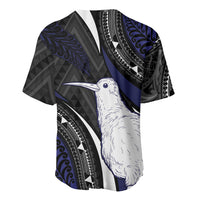 Personalised New Zealand Kiwi Baseball Jersey Silver Fern Tribal Pattern DT05 - Polynesian Pride