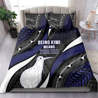 Personalised New Zealand Kiwi Bedding Set Silver Fern Tribal Pattern DT05 - Polynesian Pride