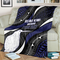 Personalised New Zealand Kiwi Blanket Silver Fern Tribal Pattern DT05 - Polynesian Pride
