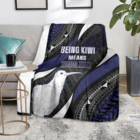 Personalised New Zealand Kiwi Blanket Silver Fern Tribal Pattern DT05 - Polynesian Pride