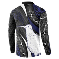 Personalised New Zealand Kiwi Button Sweatshirt Silver Fern Tribal Pattern DT05 - Polynesian Pride