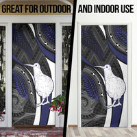 New Zealand Kiwi Door Cover Silver Fern Tribal Pattern DT05 - Polynesian Pride