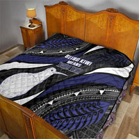Personalised New Zealand Kiwi Quilt Silver Fern Tribal Pattern DT05 - Polynesian Pride