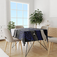 Personalised New Zealand Kiwi Tablecloth Silver Fern Tribal Pattern DT05 - Polynesian Pride