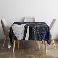 Personalised New Zealand Kiwi Tablecloth Silver Fern Tribal Pattern DT05 - Polynesian Pride