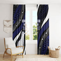 Personalised New Zealand Kiwi Window Curtain Silver Fern Tribal Pattern DT05 - Polynesian Pride