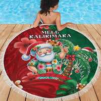 Hawaii Christmas Beach Blanket Mele Kalikimaka Funny Hawaiian Santa DT05 - Polynesian Pride