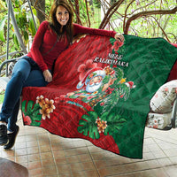 Hawaii Christmas Quilt Mele Kalikimaka Funny Hawaiian Santa - Polynesian Pride