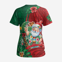 Hawaii Christmas Scrub Top Mele Kalikimaka Funny Hawaiian Santa DT05 - Polynesian Pride
