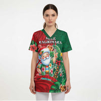 Hawaii Christmas Scrub Top Mele Kalikimaka Funny Hawaiian Santa DT05 - Polynesian Pride
