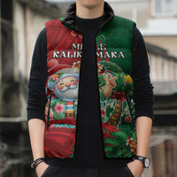 Hawaii Christmas Sleeveless Puffer Jacket Mele Kalikimaka Funny Hawaiian Santa - Polynesian Pride