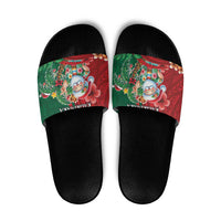 Hawaii Christmas Slide Sandals Mele Kalikimaka Funny Hawaiian Santa DT05 Green - Polynesian Pride