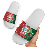 Hawaii Christmas Slide Sandals Mele Kalikimaka Funny Hawaiian Santa DT05 - Polynesian Pride