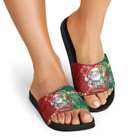 Hawaii Christmas Slide Sandals Mele Kalikimaka Funny Hawaiian Santa DT05 - Polynesian Pride
